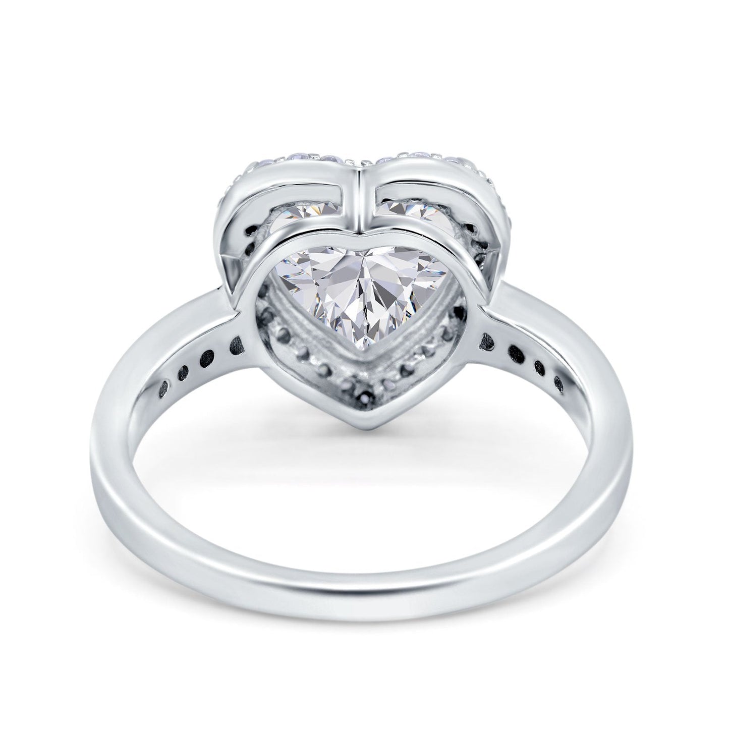 Halo Heart Promise Ring Simulated Cubic Zirconia