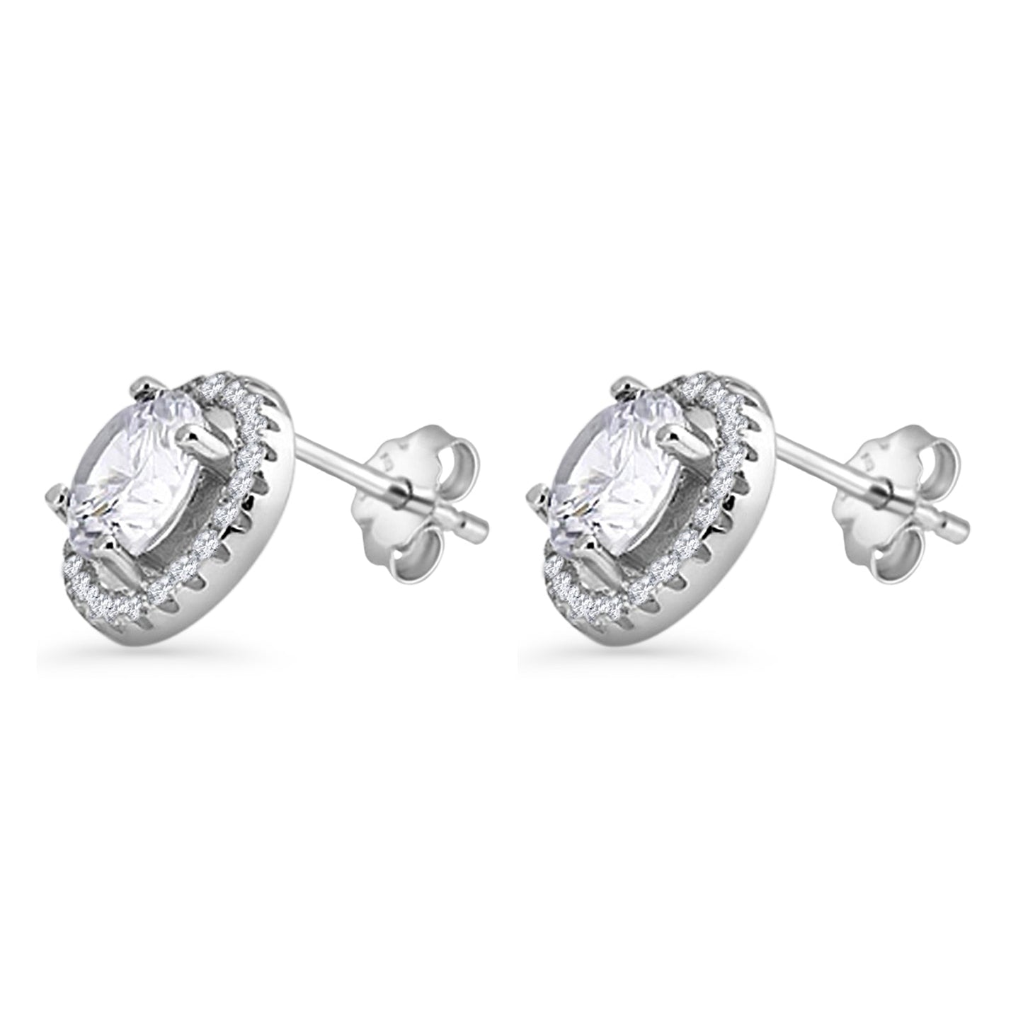 Round Halo Stud Earring