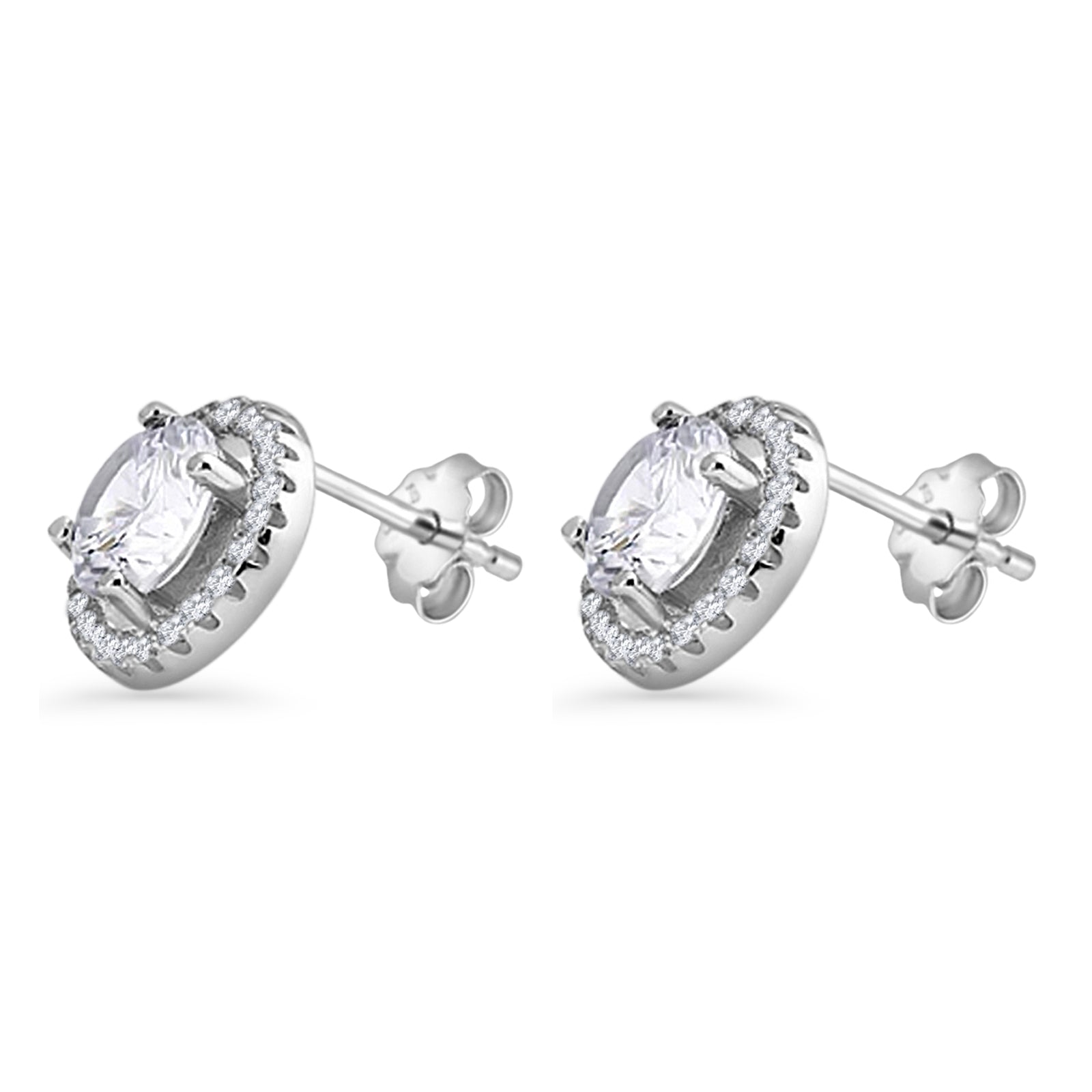 Round Halo Stud Earring