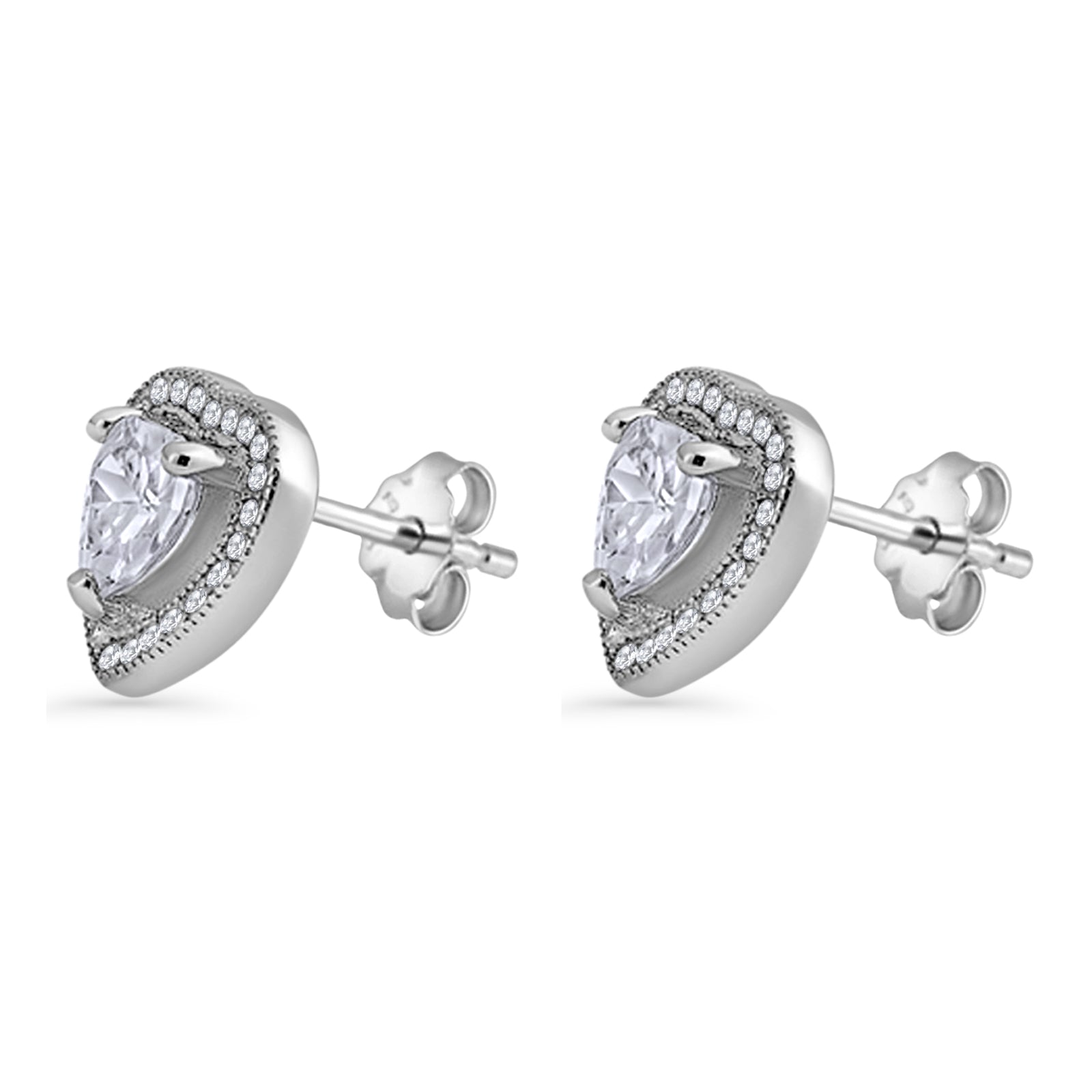 Heart Halo Stud Earring