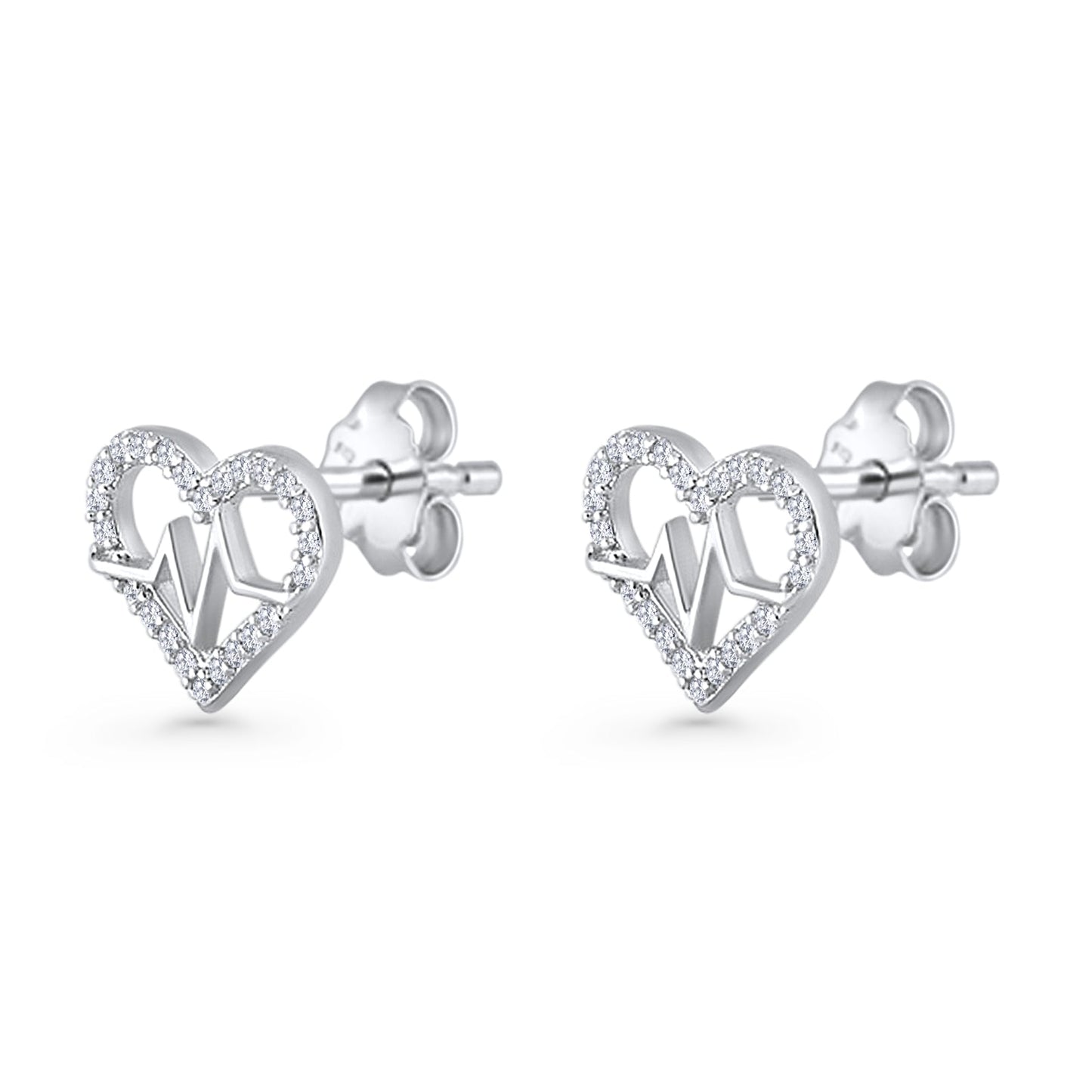 Heart Beat Wave Stud Earring