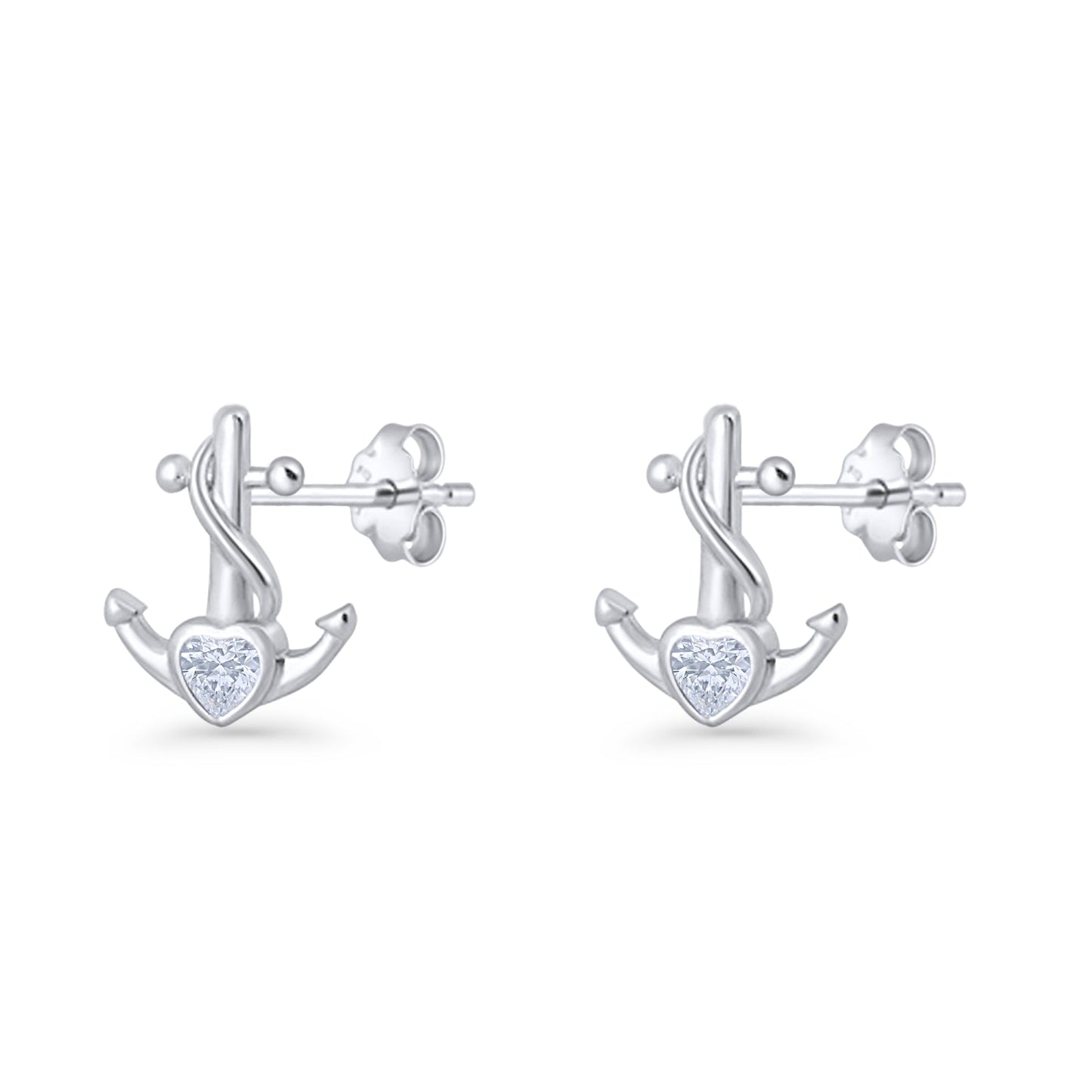 Anchor Stud Earring