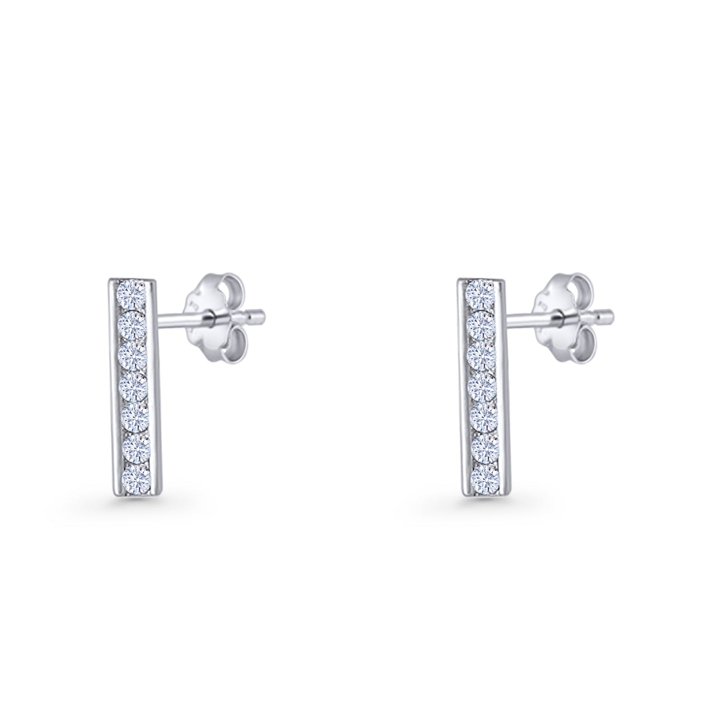 Bar CZ Stud Earrings