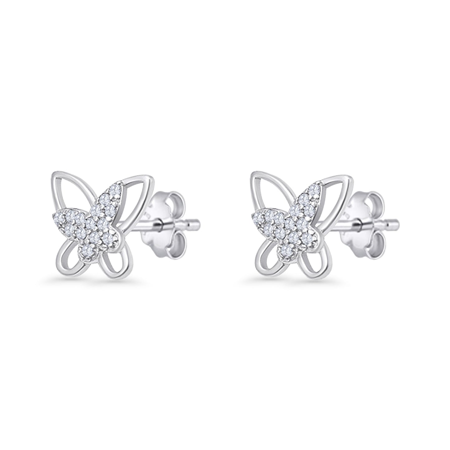 Butterfly CZ Stud Earrings