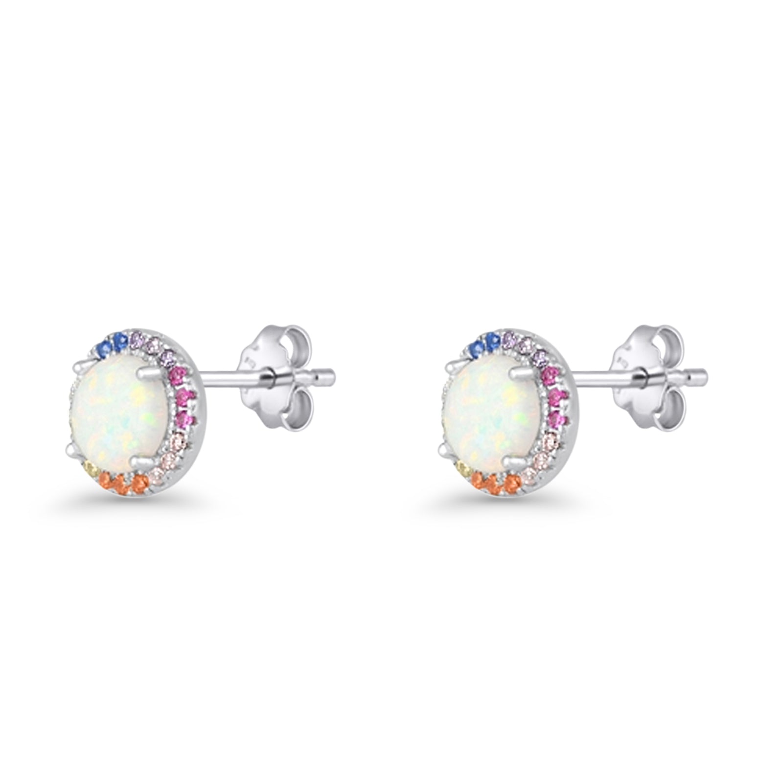 Round CZ Stud Earrings