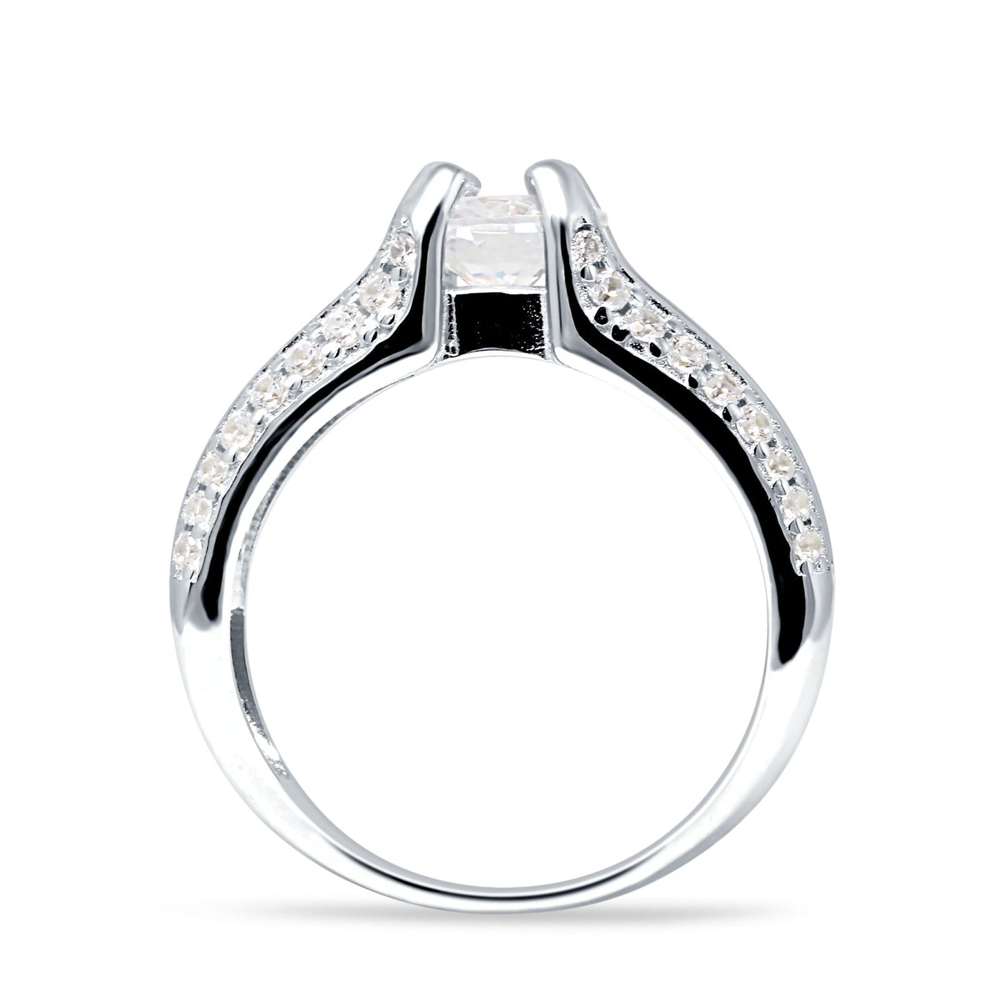 Round Vintage Style Cubic Zirconia Engagement Ring