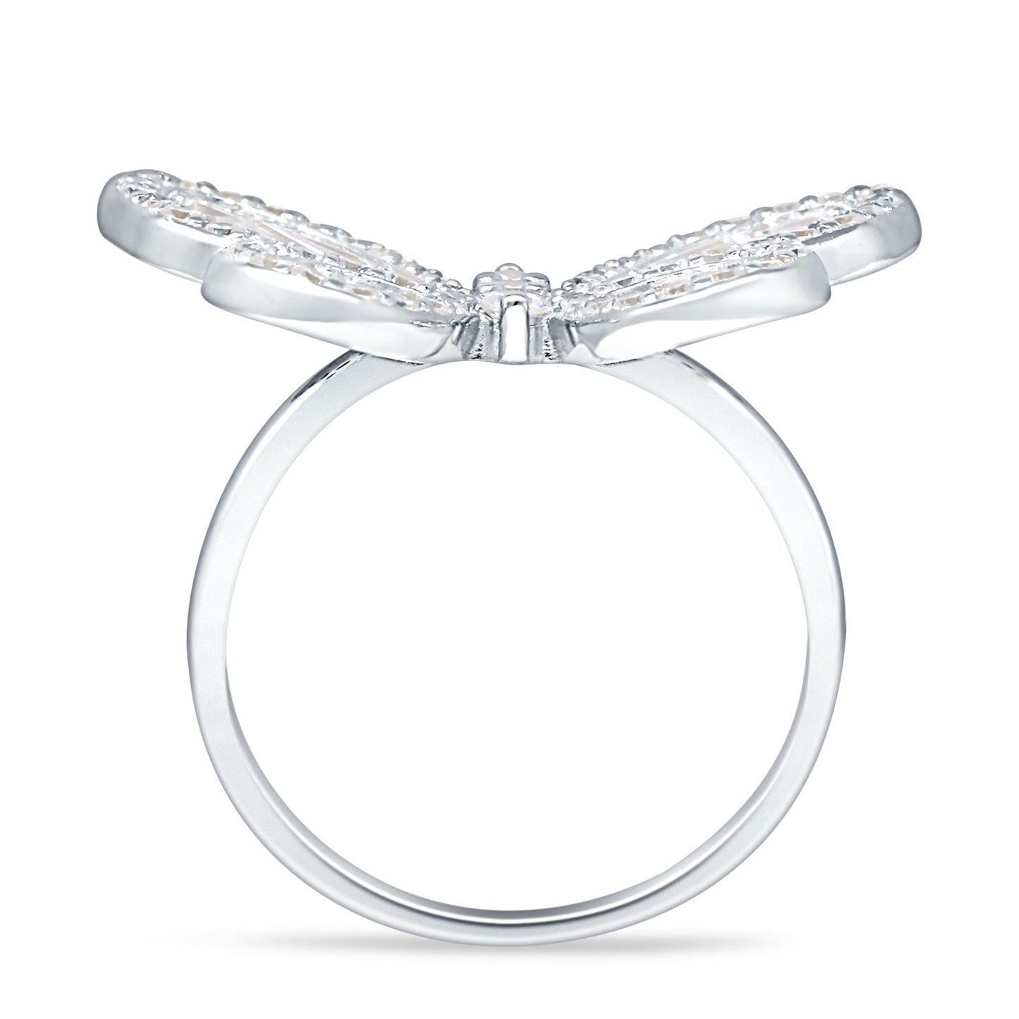 Cluster Baguette Cubic Zirconia Butterfly Ring