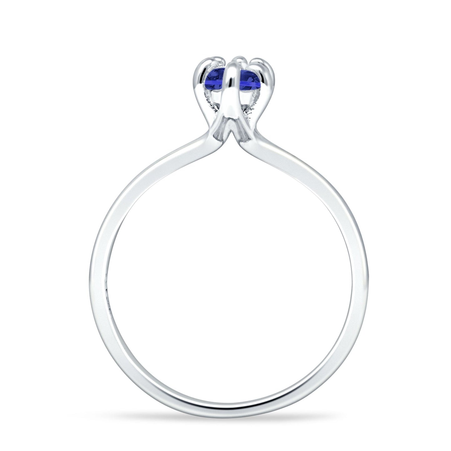 Marquise 6X12 Solitaire Ring Blue Sapphire CZ