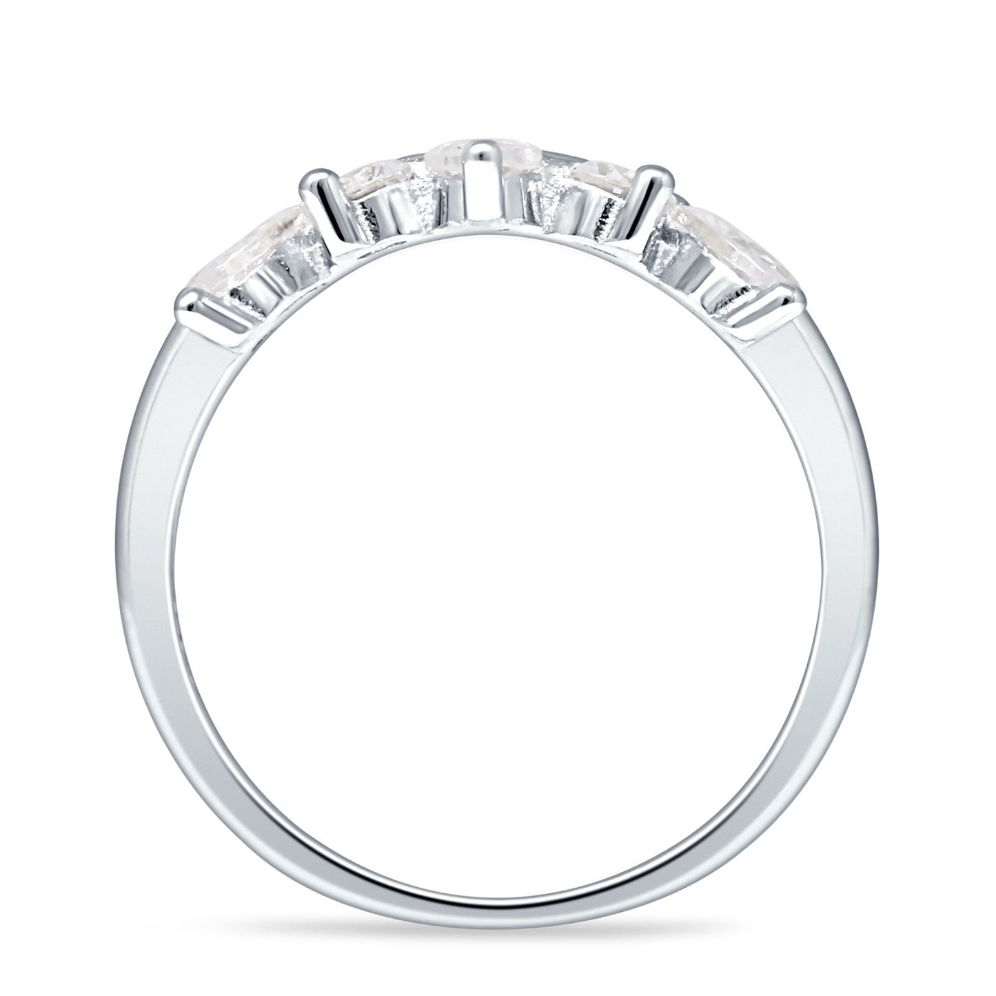 Chevron Ring Stacking Cubic Zirconia Band