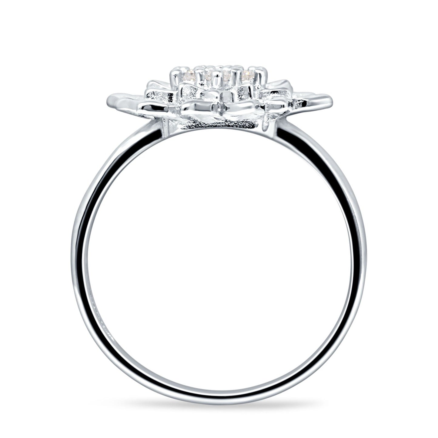 Flower Engagement Ring Cocktail Cubic Zirconia