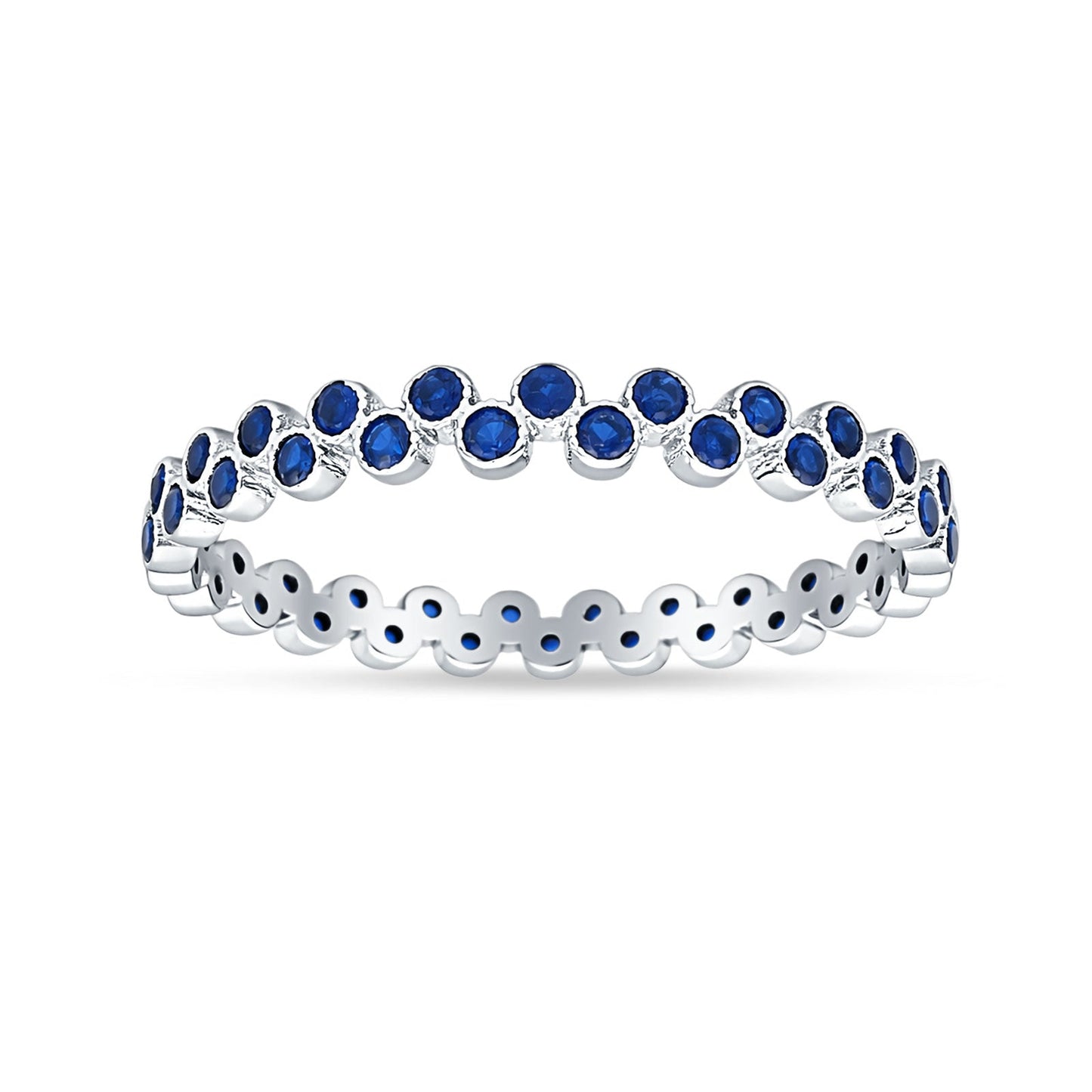 Round CZ Zig Zag Band