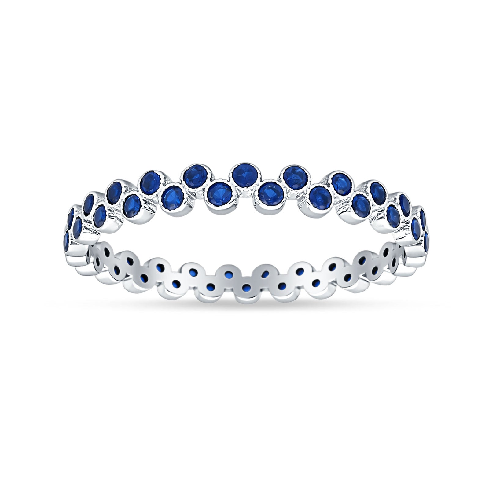 Round CZ Zig Zag Band