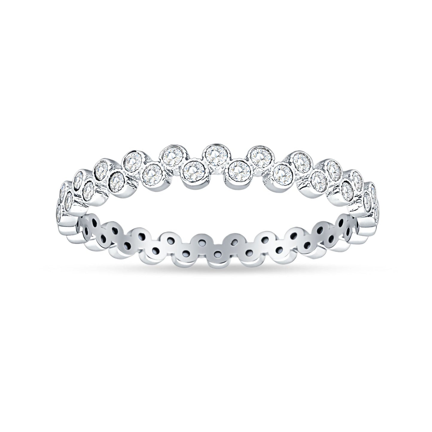 Round CZ Zig Zag Band