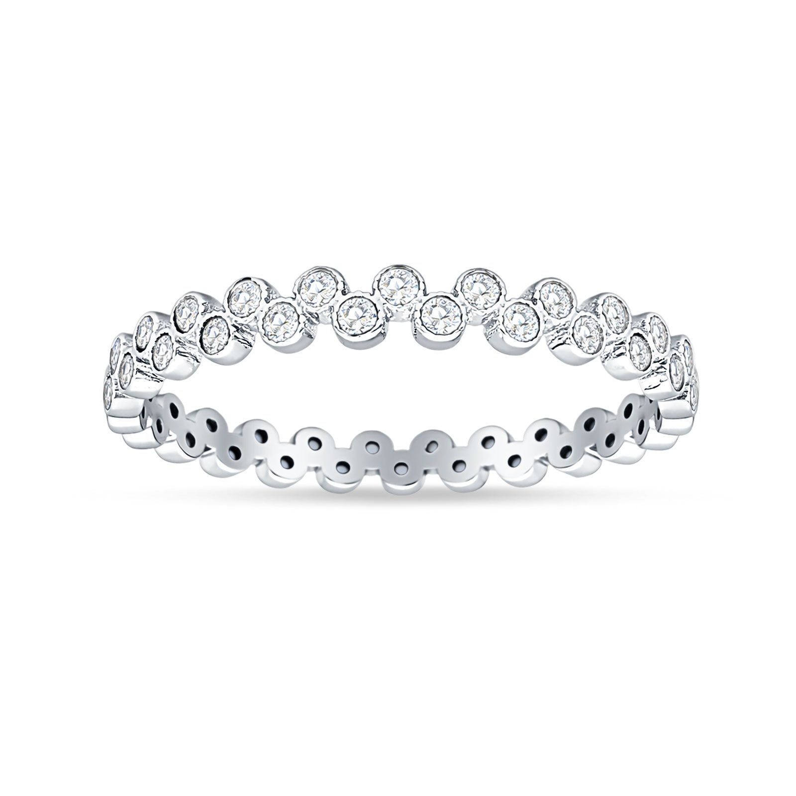 Round CZ Zig Zag Band