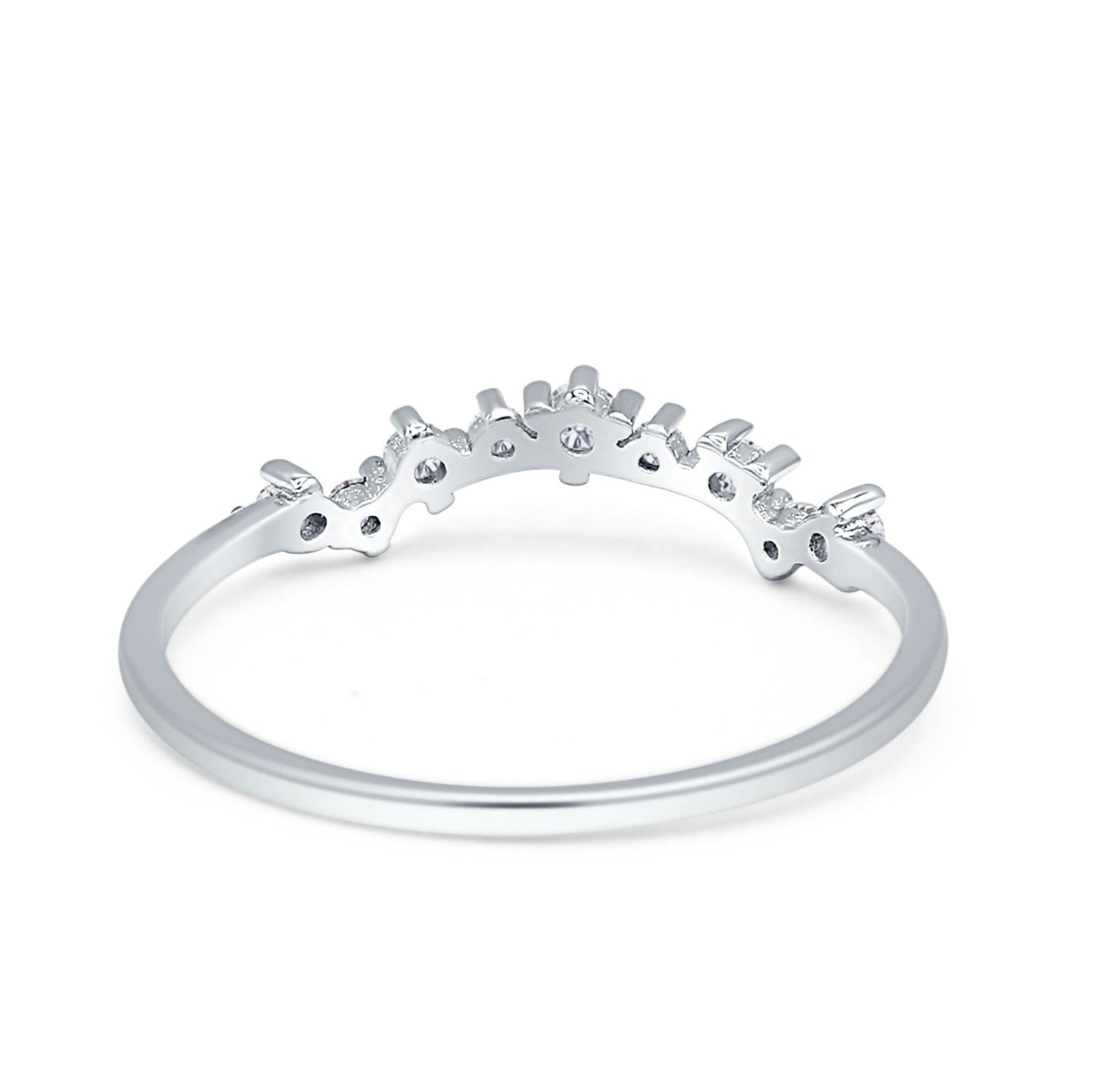 Round CZ Contour Band