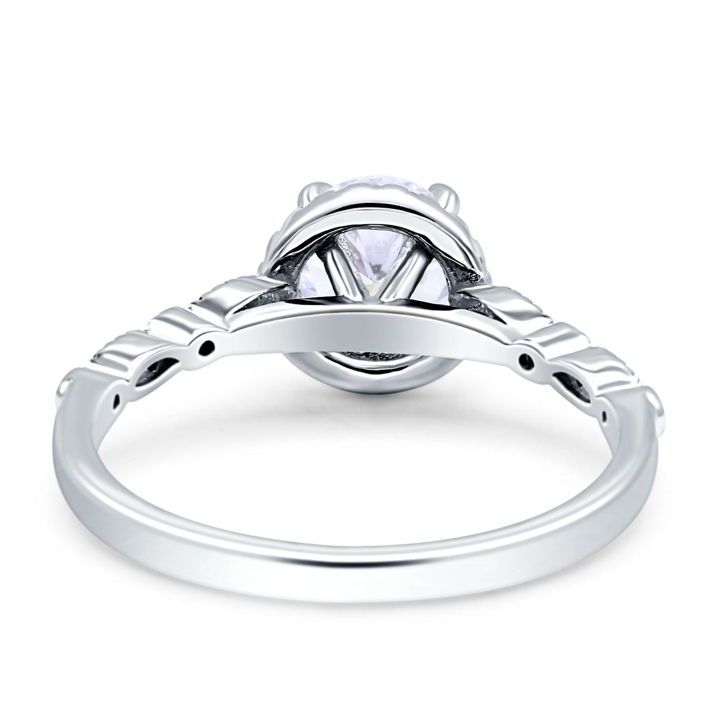 Halo Round Cubic Zirconia Engagement Ring