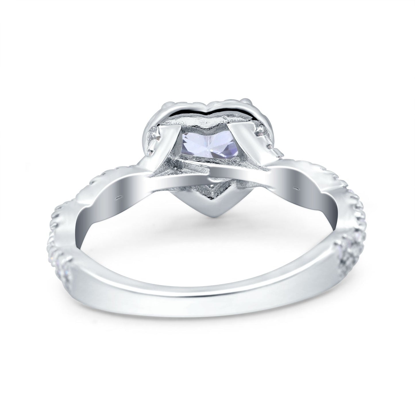 Art Deco Heart Infinity Simulated Cubic Zirconia Wedding Bridal Ring