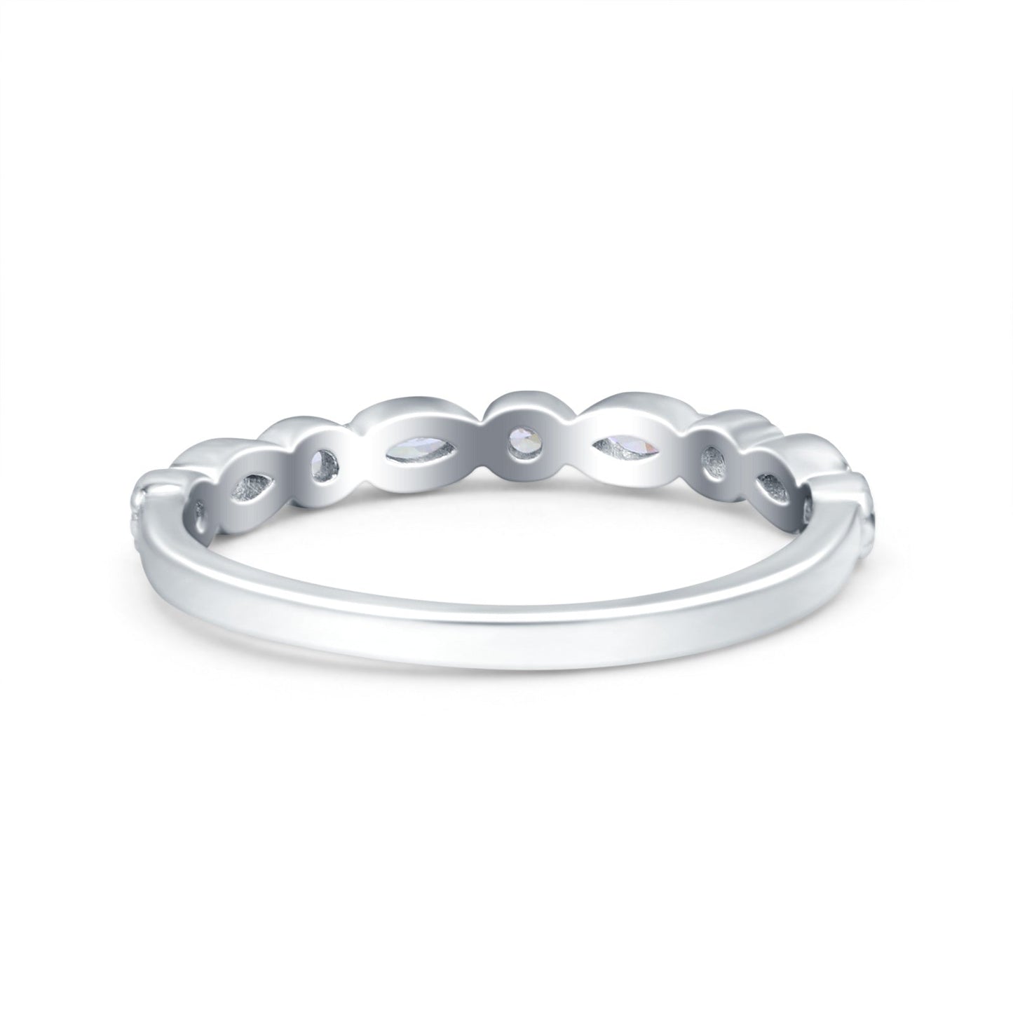 Half Eternity Marquise Round Simulated Cubic Zirconia Band