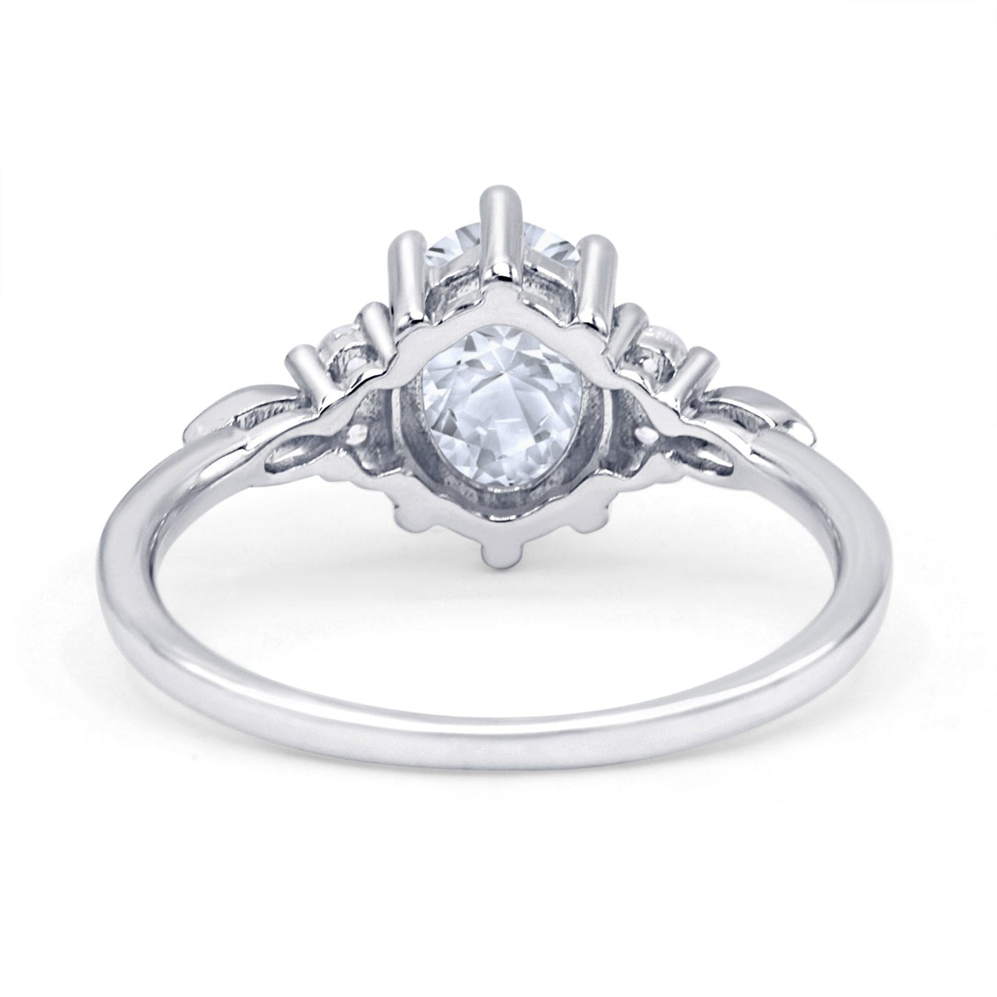 Oval Art Deco Engagement Ring Cubic Zirconia