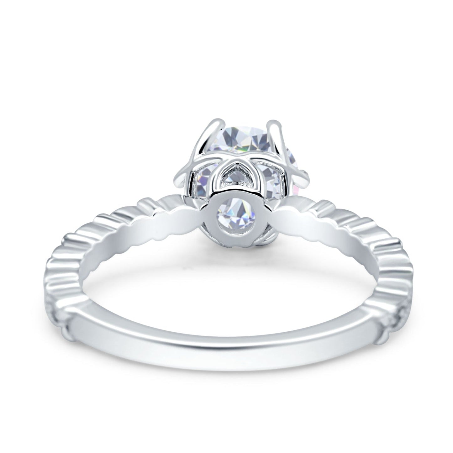 Art Deco Round Engagement Ring Simulated Cubic Zirconia