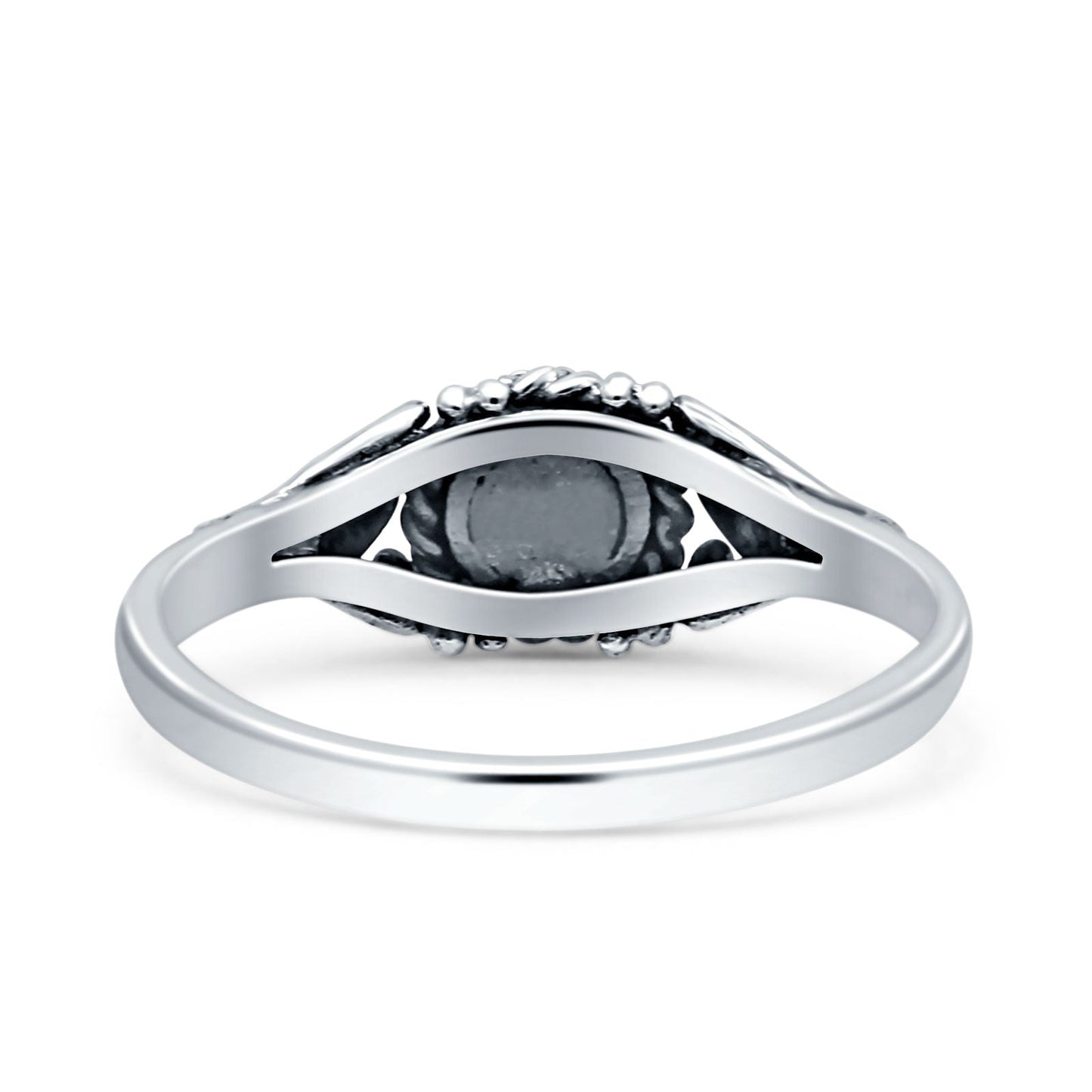 Twisted Rope & Leaf Ring