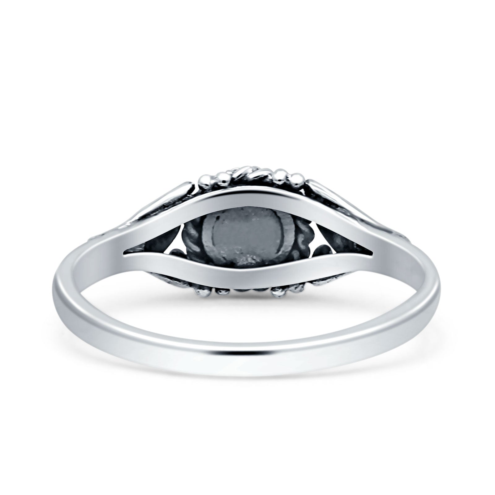 Twisted Rope & Leaf Ring