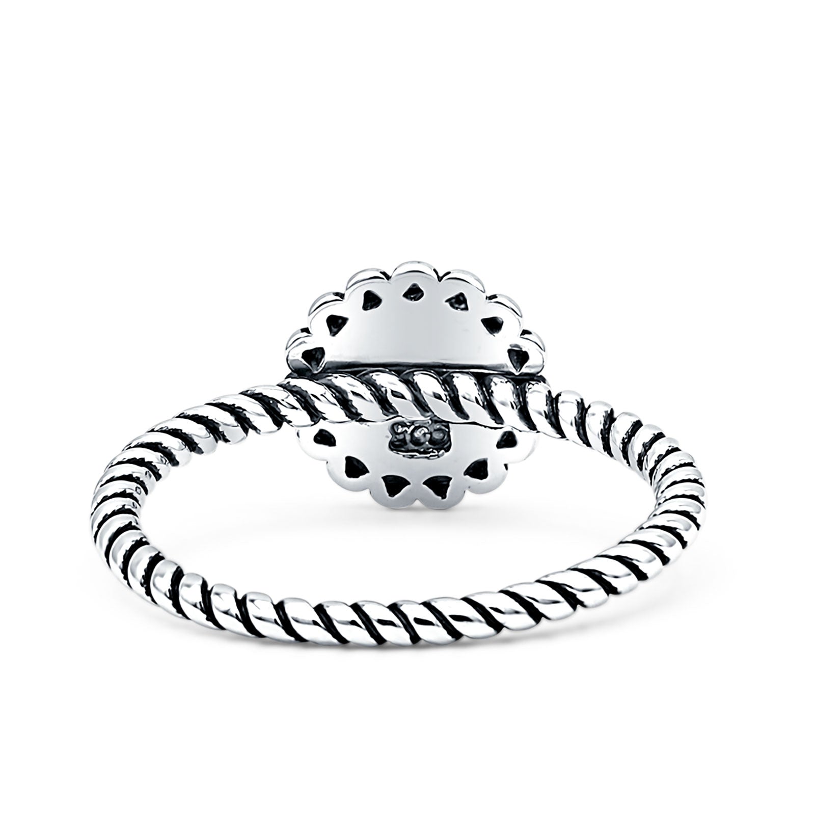 Beaded Halo Twisted Rope Ring