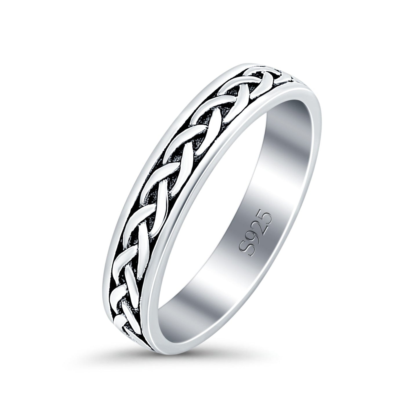 Crisscross Infinity Oxidized Band Thumb Ring (5mm)