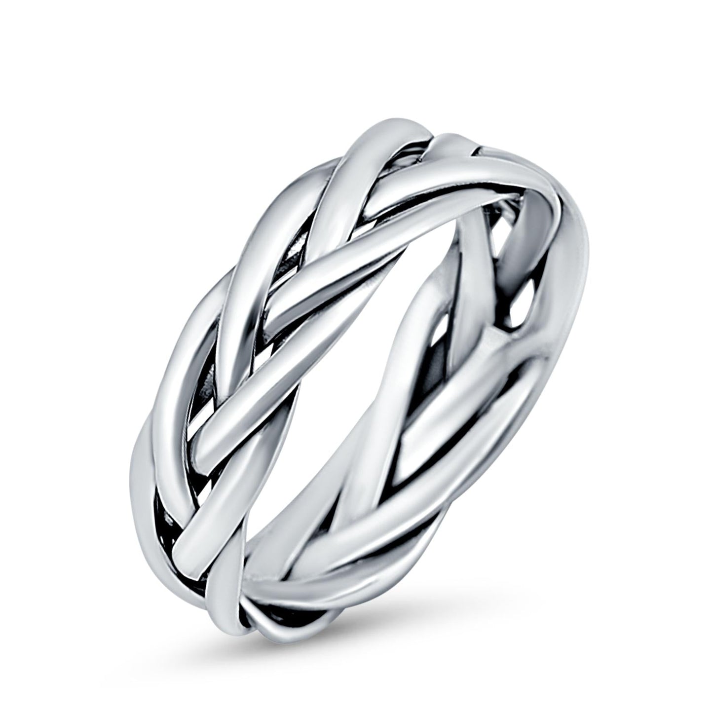 Celtic Oxidized Band Thumb Ring (6mm)
