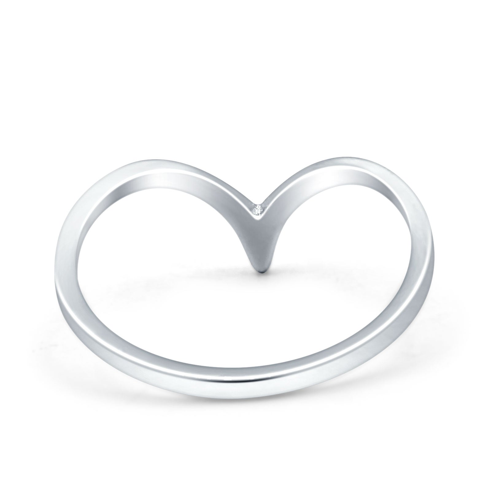 V Midi Band Chevron Ring