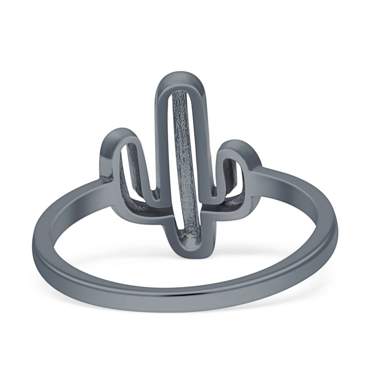 Cactus Black Tone Plain Ring Band