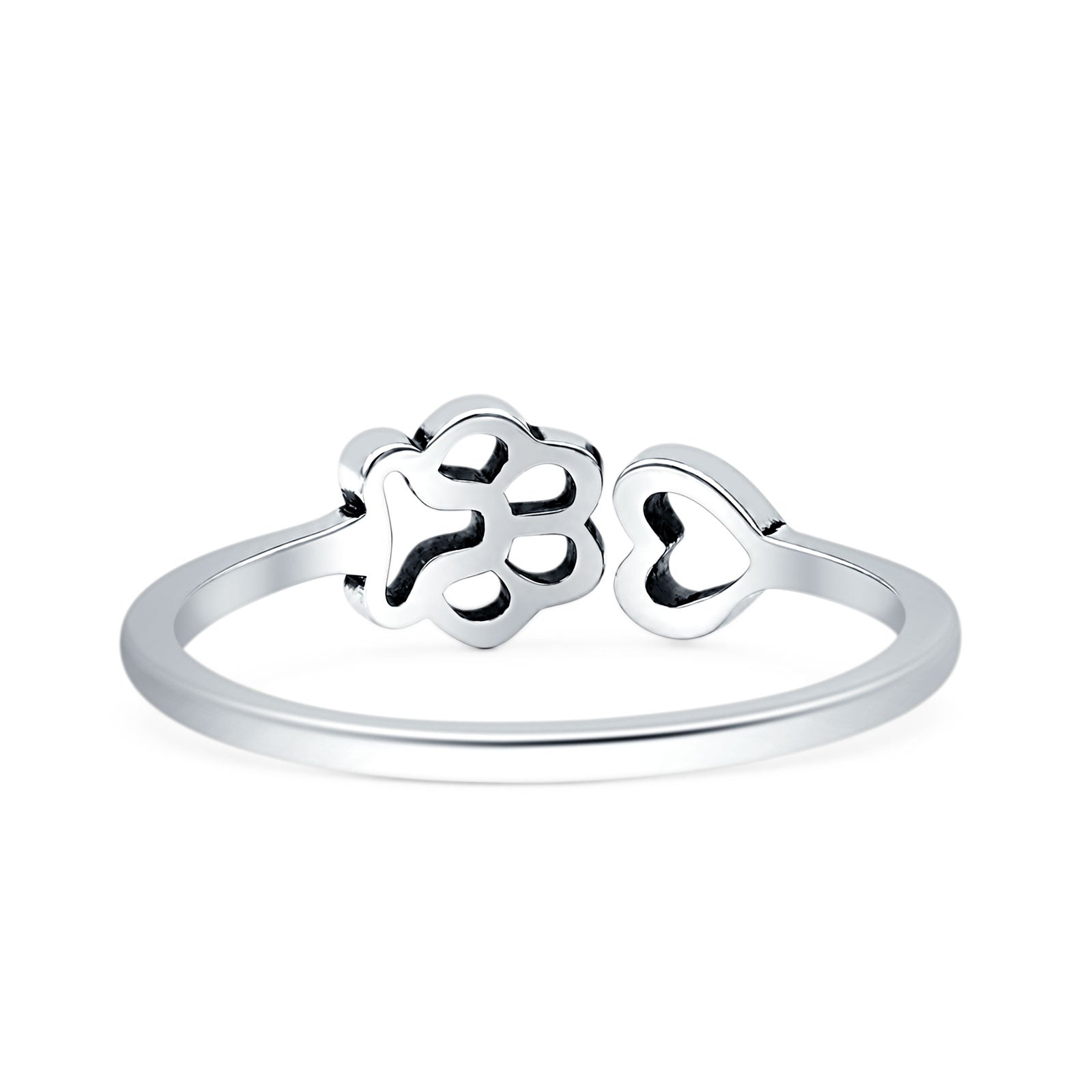 Paw Print Heart Ring