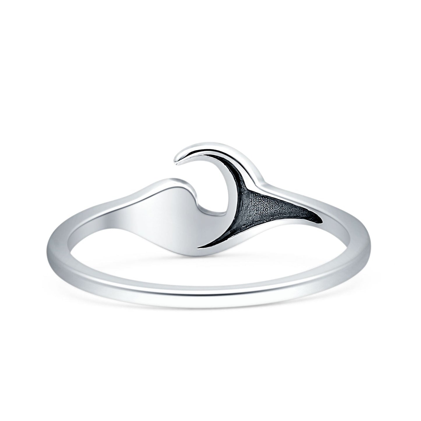 Ocean Wave Moon Ring