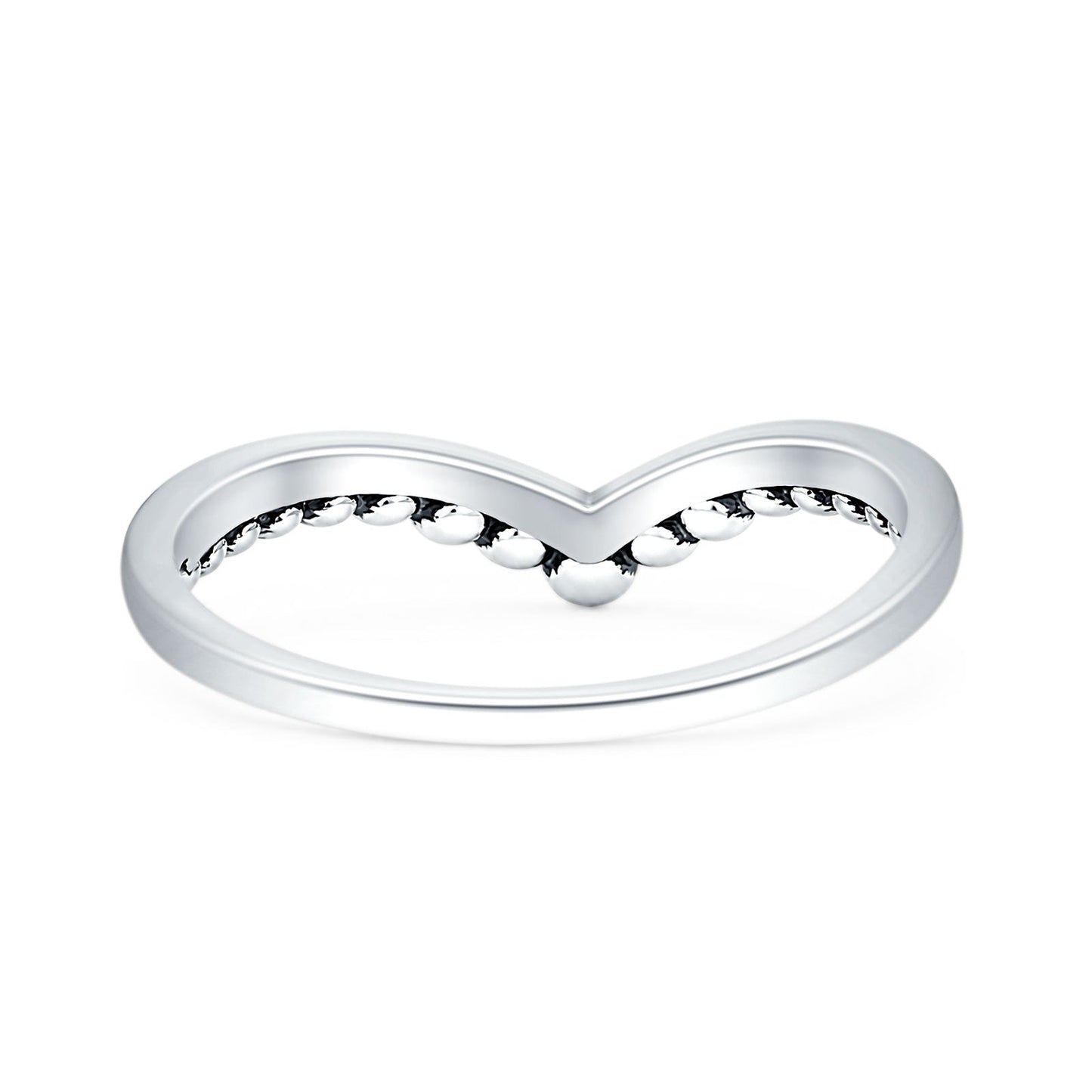 V Shape Beaded Ring