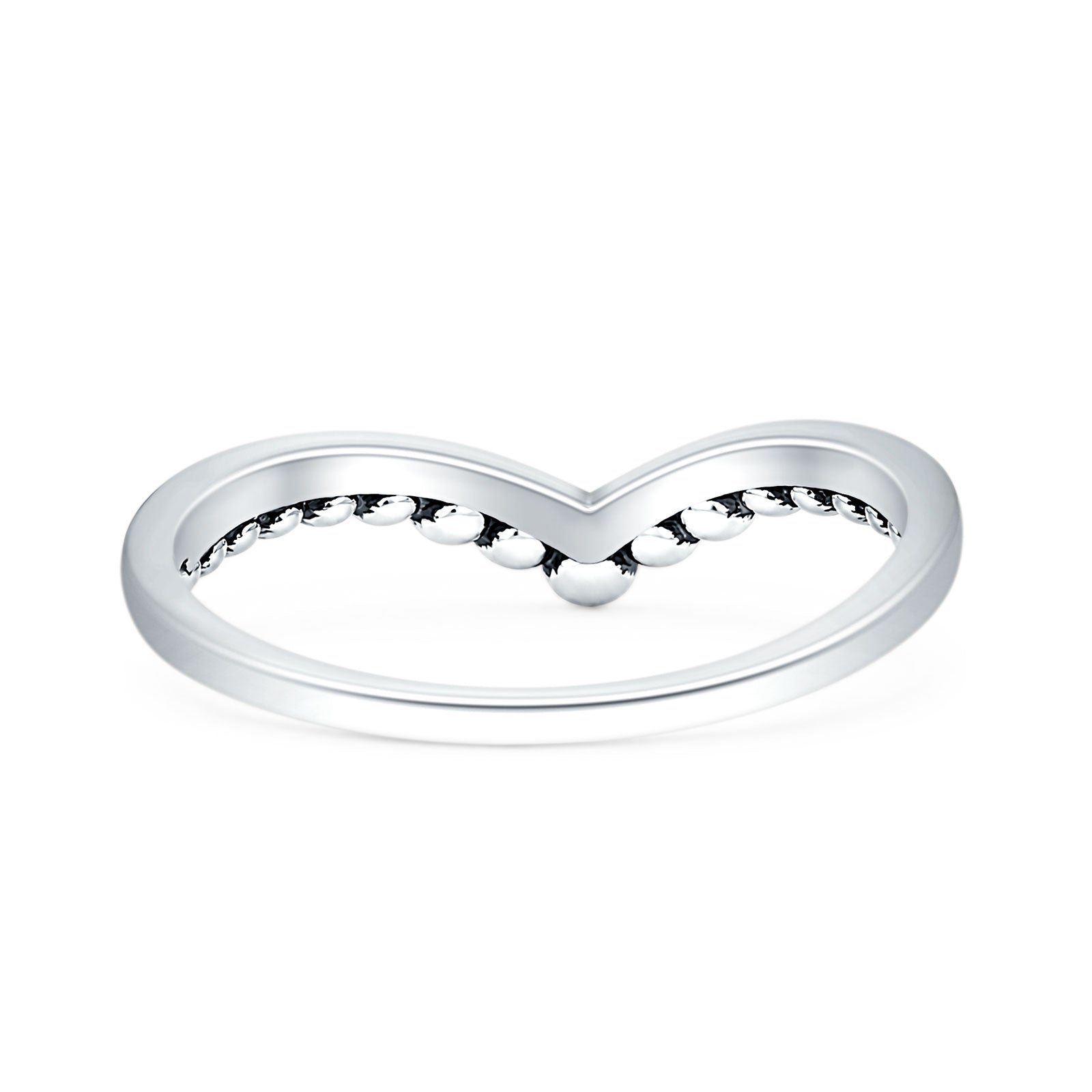 V Shape Beaded Ring