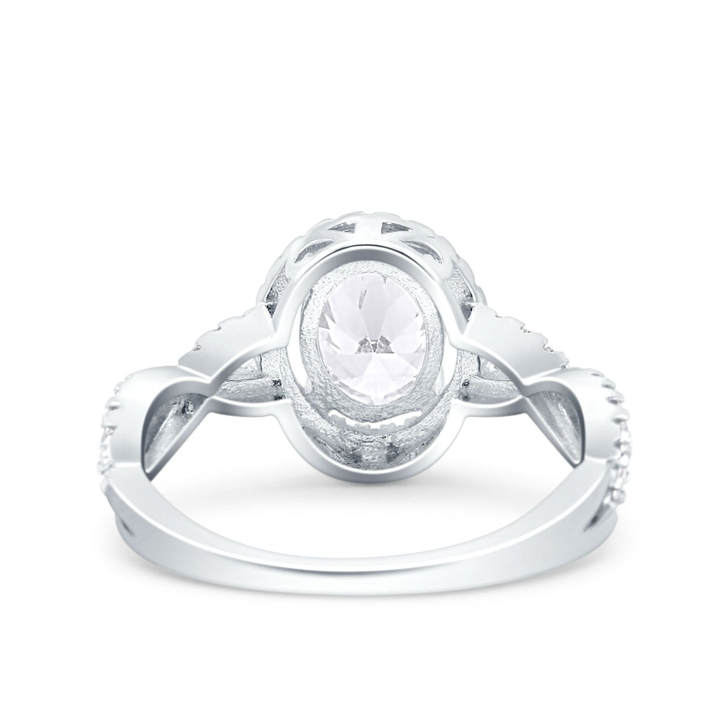 Halo Infinity Shank Ring Oval Simulated Cubic Zirconia