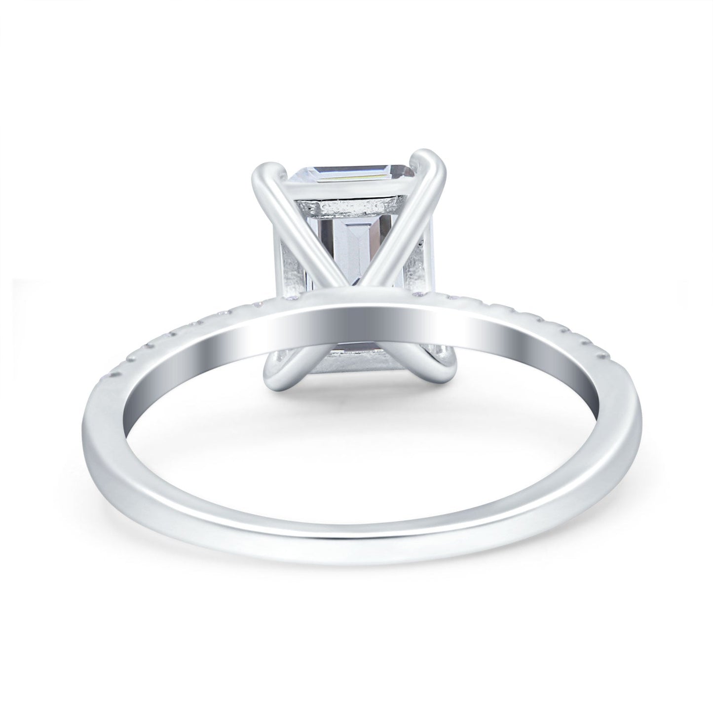 Emerald Cut Art Deco Wedding Ring Simulated Cubic Zirconia