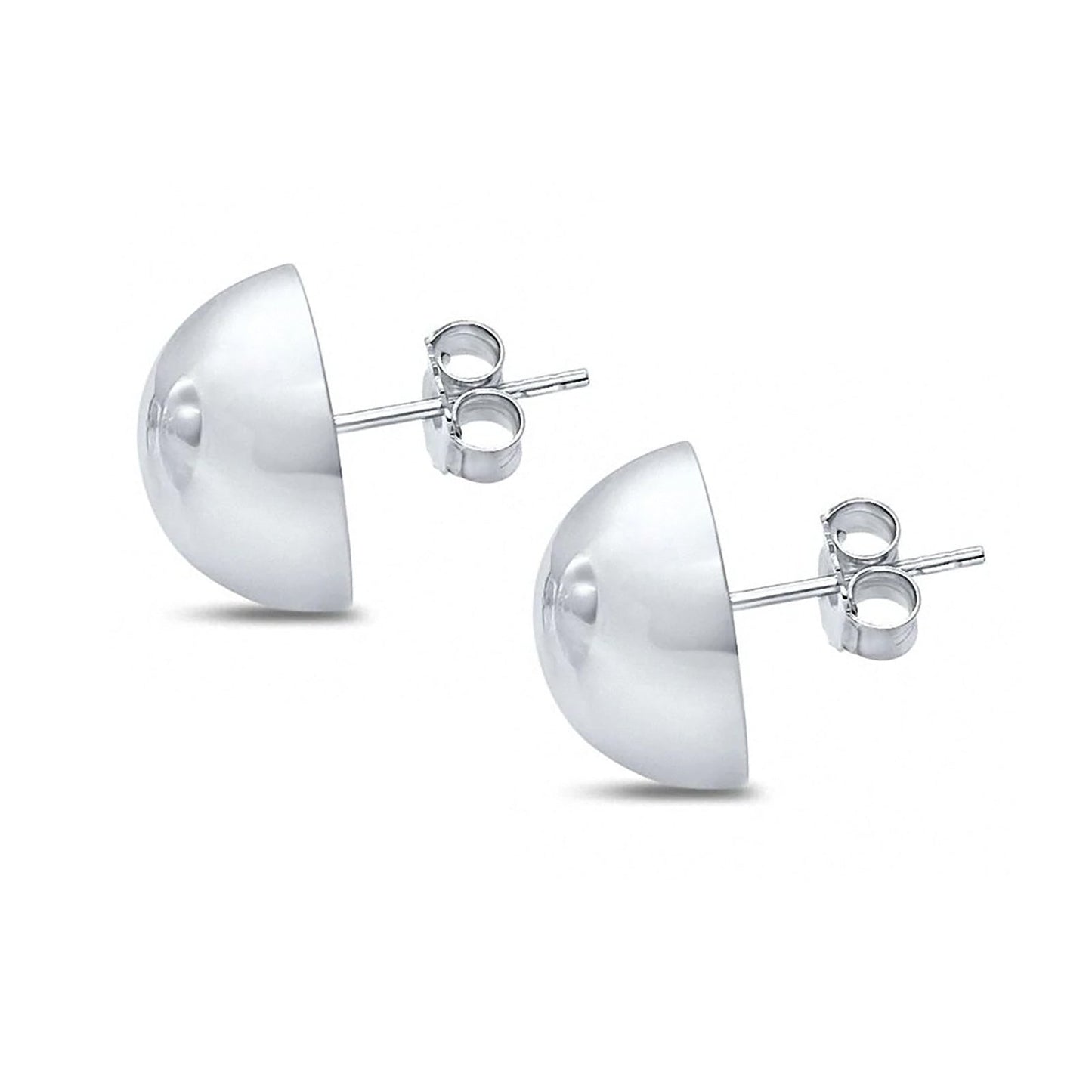 Half Ball Stud Earrings Round