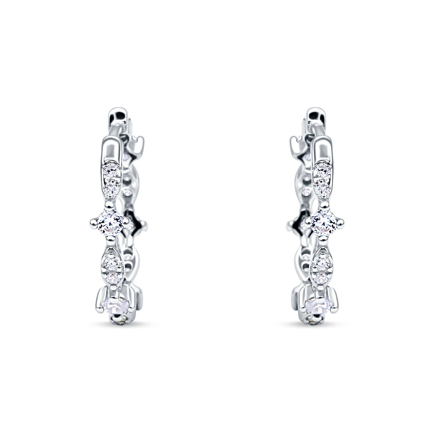 Huggie Hoop Earrings Cubic Zirconia