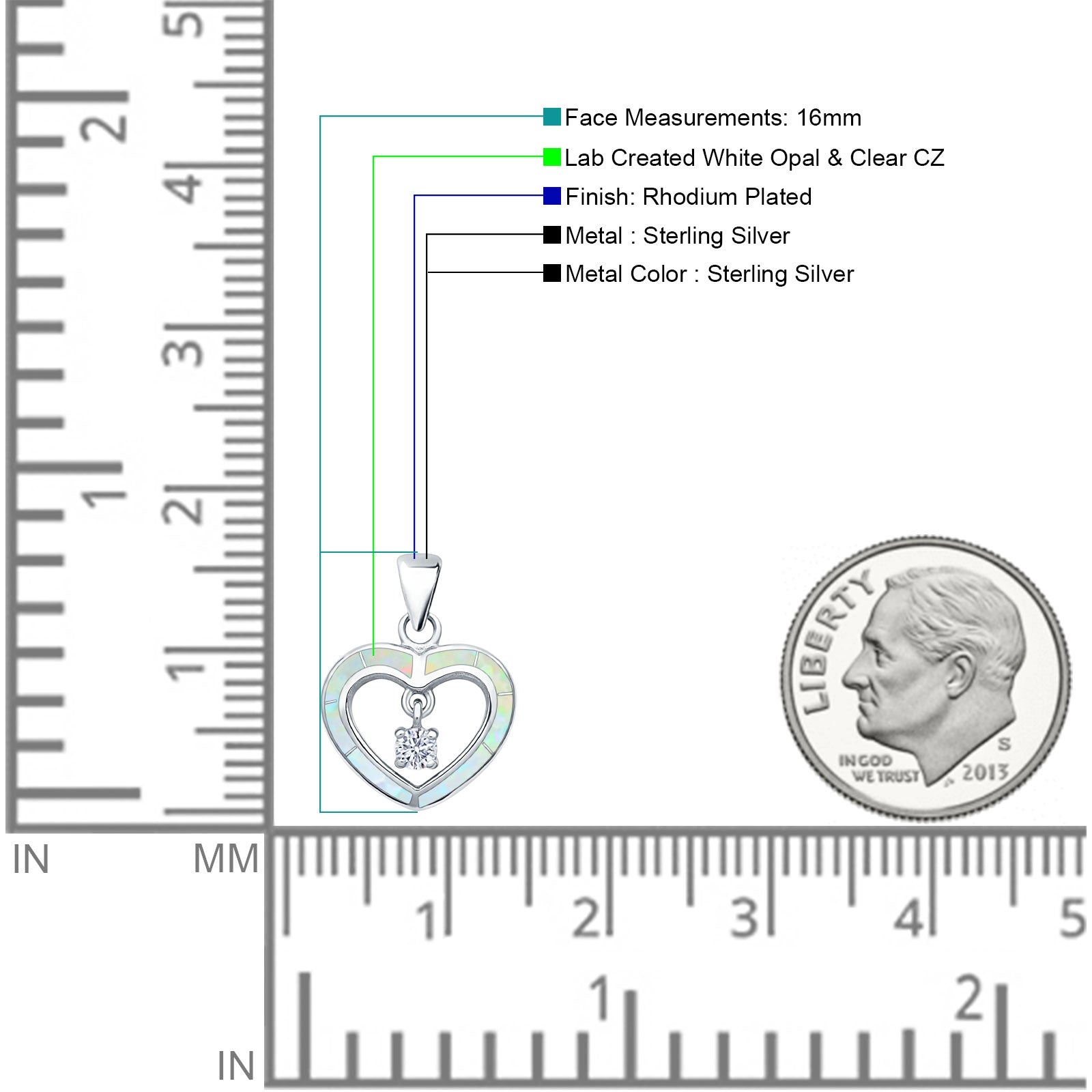Heart Charm CZ Pendant
