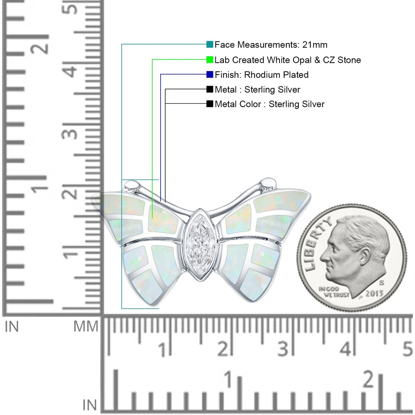 Marquise CZ Butterfly Pendant