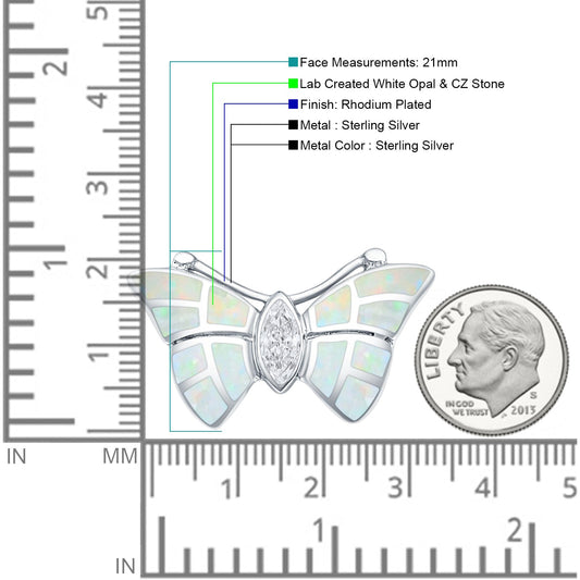 Marquise CZ Butterfly Pendant