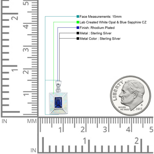 Emerald Blue Sapphire CZ Pendant