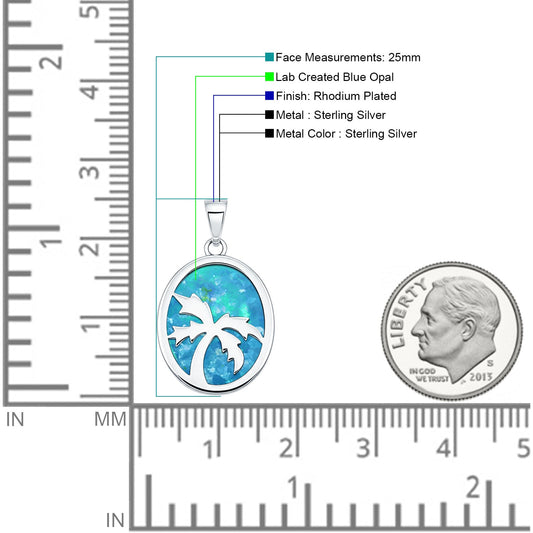 Oval Palm Tree Pendant