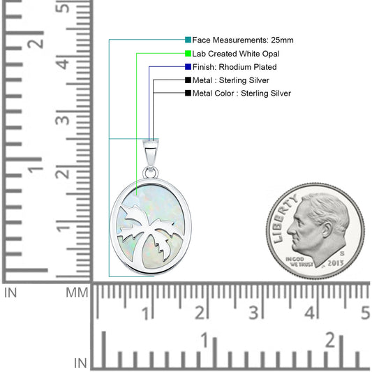 Oval Palm Tree Pendant