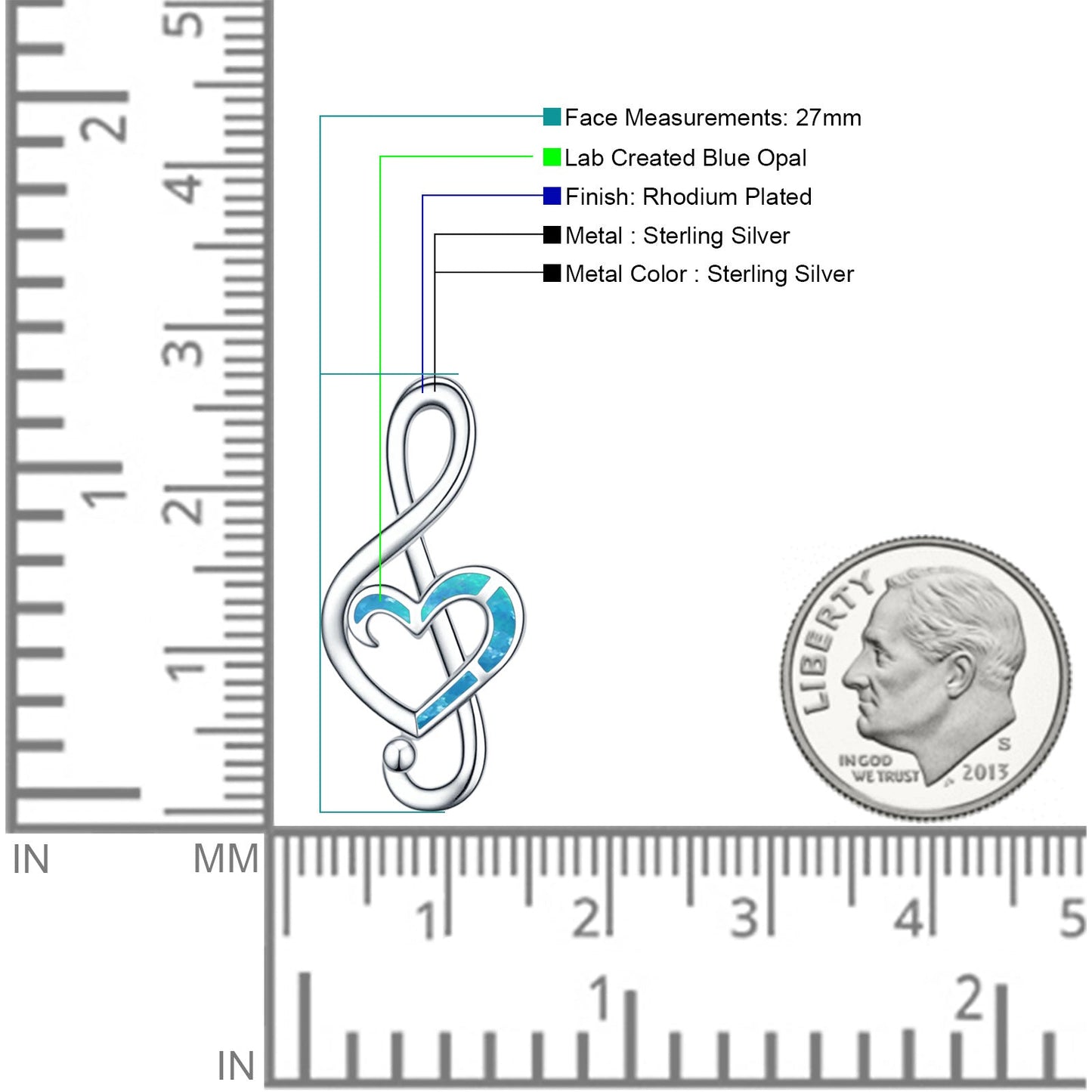 Heart Musical Note Pendant