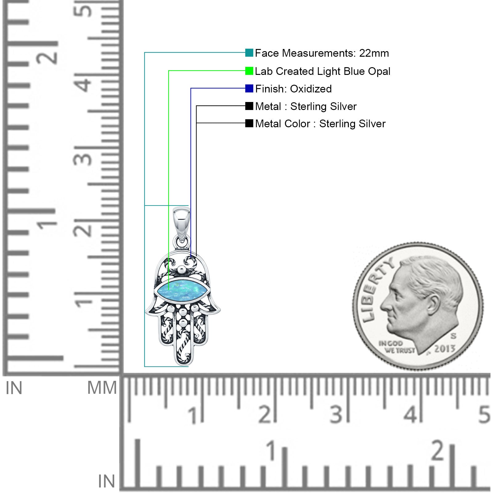 Hamsa Hand Pendant