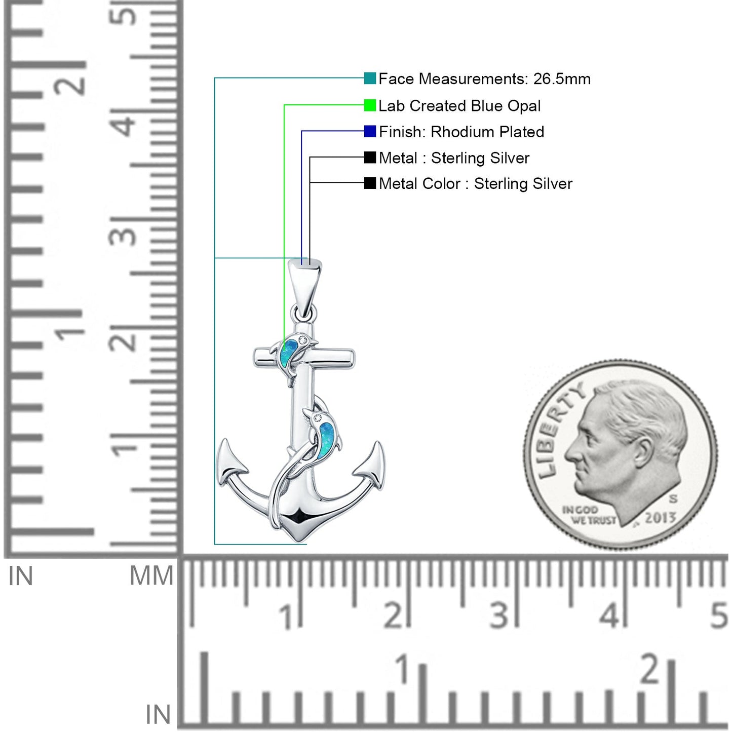 Anchor & Dolphin Pendant