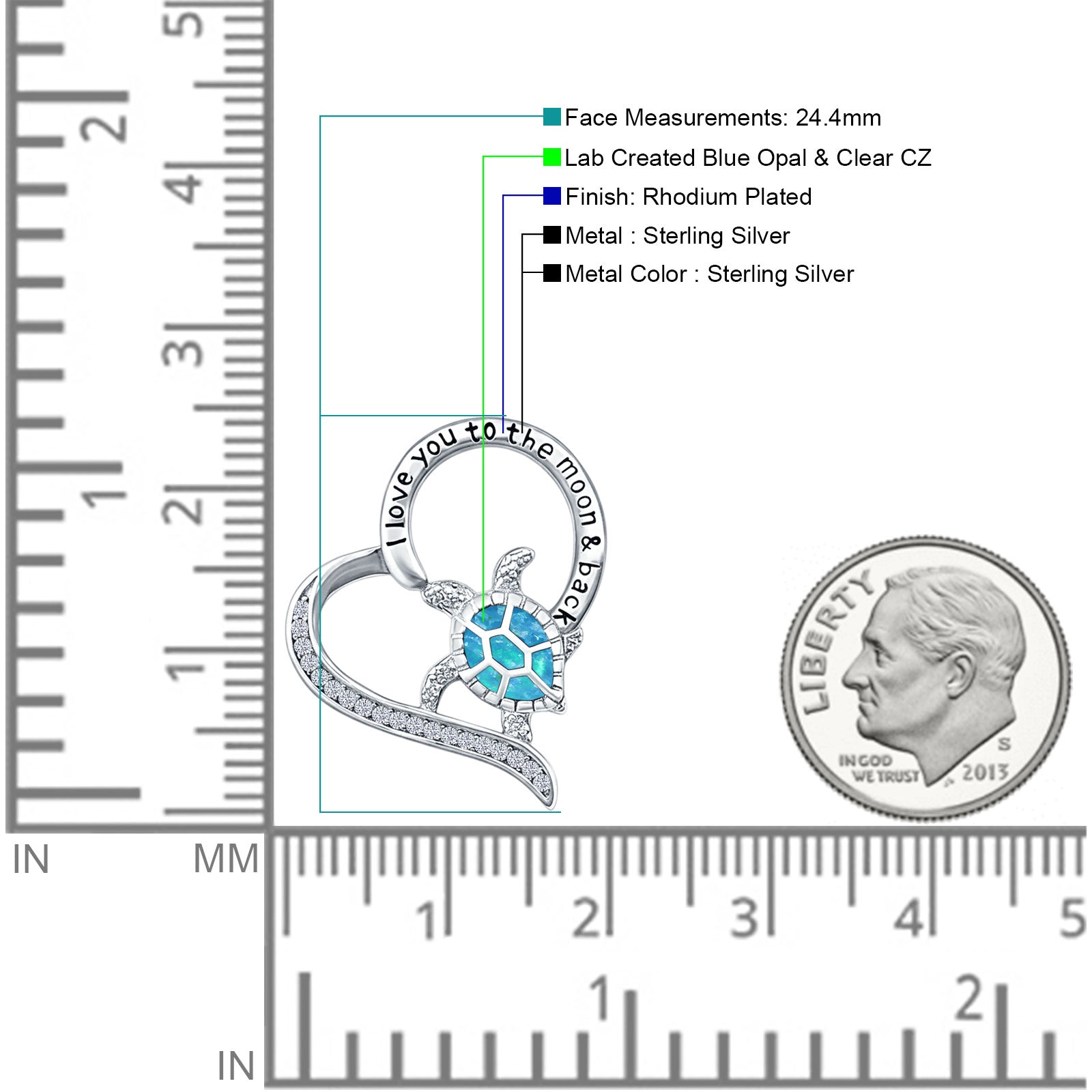 Turtle & Heart Pendant