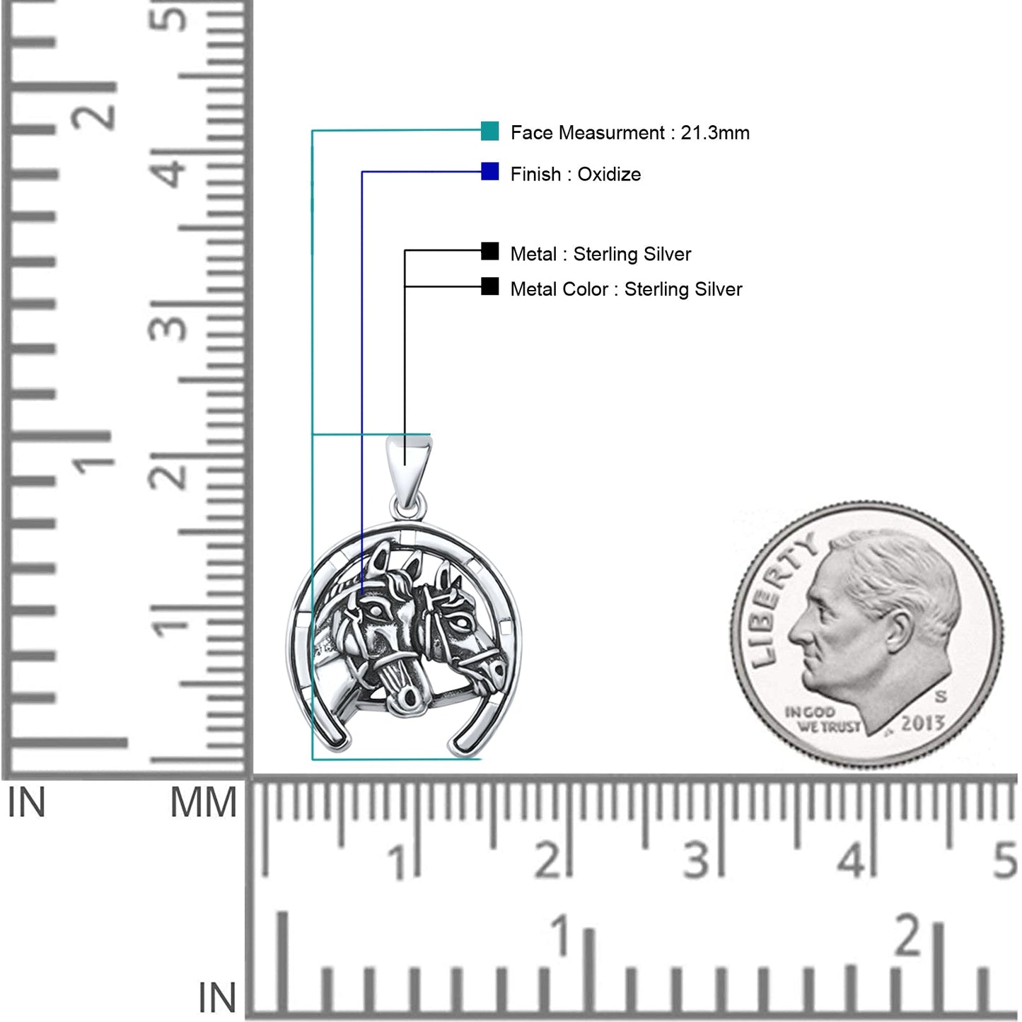 Horses & Horseshoe Pendant